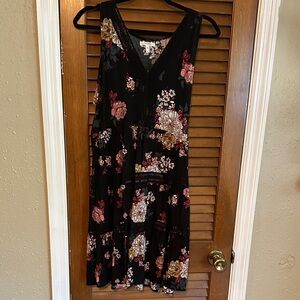 Maurices Black Floral Mini Dress